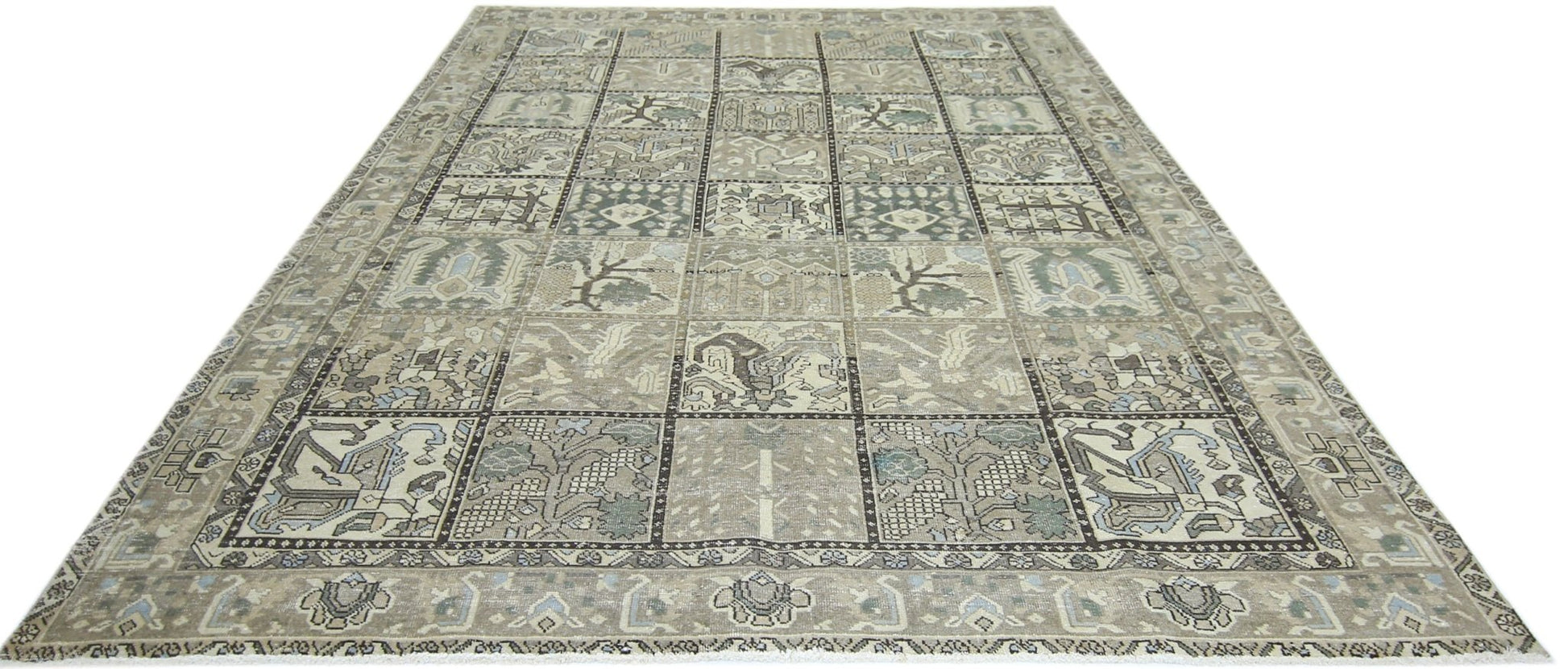 Handmade Vintage Persian Bakhtiar Rug | 287 x 214 cm | 9'5" x 7' - Najaf Rugs & Textile