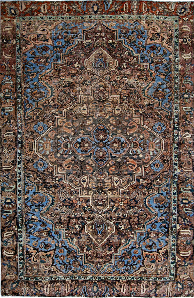 Handmade Vintage Persian Bakhtiar Rug | 288 x 193 cm | 9'5" x 6'4" - Najaf Rugs & Textile
