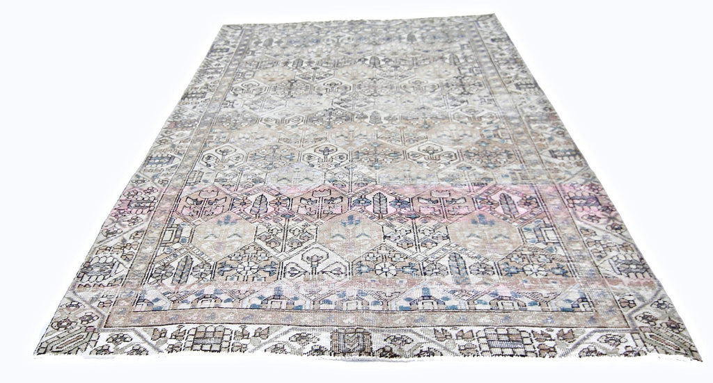 Handmade Vintage Persian Bakhtiar Rug | 289 x 188 cm | 9'6" x 6'2" - Najaf Rugs & Textile