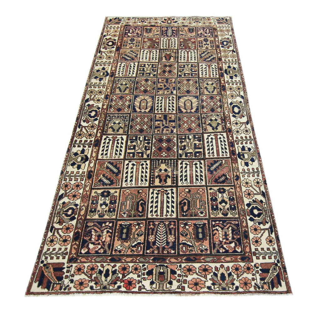 Handmade Vintage Persian Bakhtiar Rug | 291 x 145 cm | 9'7" x 4'9" - Najaf Rugs & Textile