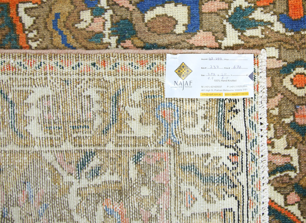 Handmade Vintage Persian Bakhtiar Rug | 297 x 211 cm | 9'9" x 6'11" - Najaf Rugs & Textile