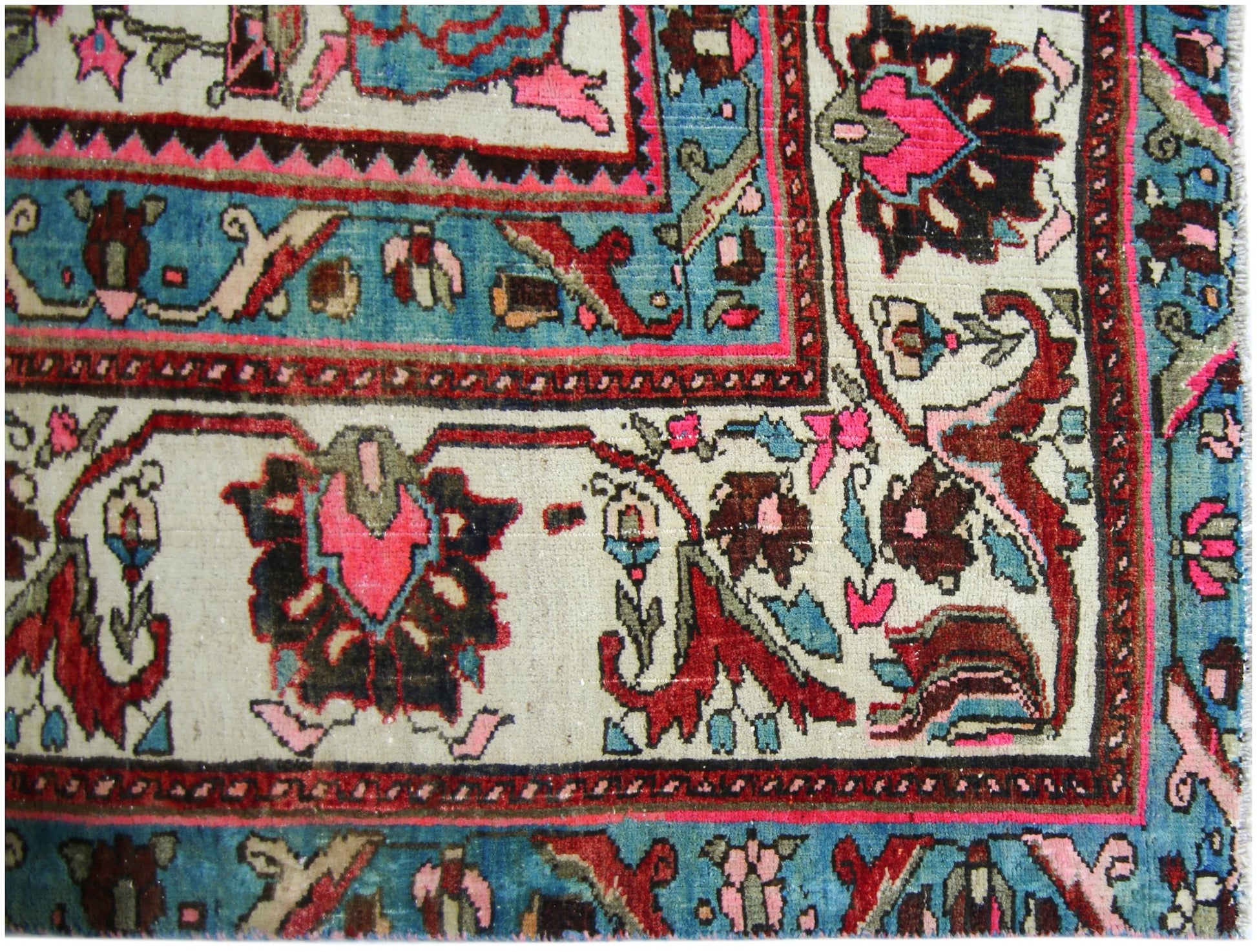 Handmade Vintage Persian Bakhtiar Rug | 298 x 207 cm | 9'9" x 6'10" - Najaf Rugs & Textile