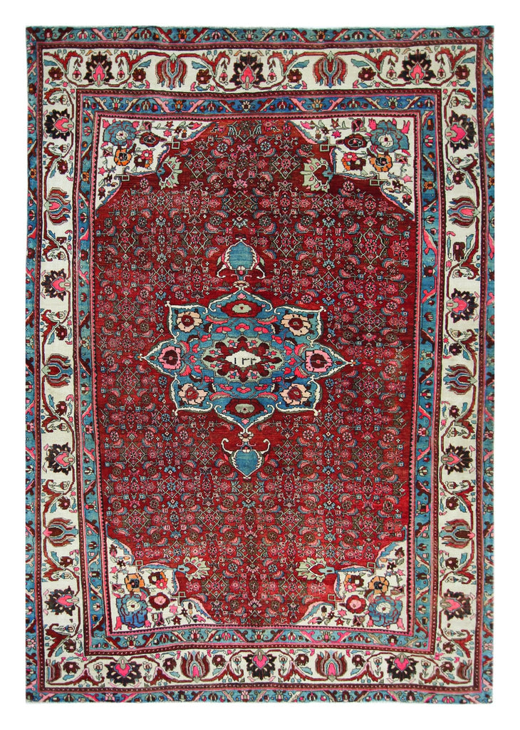 Handmade Vintage Persian Bakhtiar Rug | 298 x 207 cm | 9'9" x 6'10" - Najaf Rugs & Textile