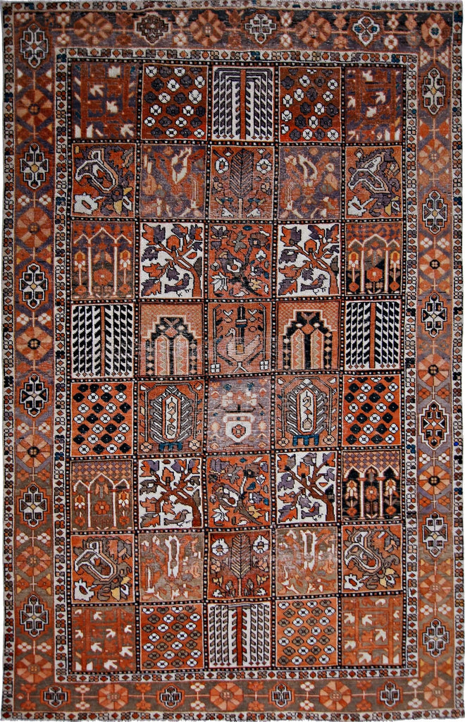 Handmade Vintage Persian Bakhtiar Rug | 299 x 192 cm | 9'9" x 6'3" - Najaf Rugs & Textile