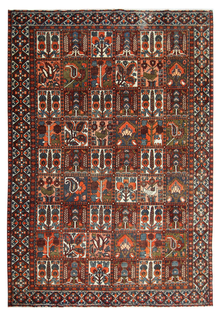 Handmade Vintage Persian Bakhtiar Rug | 299 x 213 cm | 9'10" x 7' - Najaf Rugs & Textile