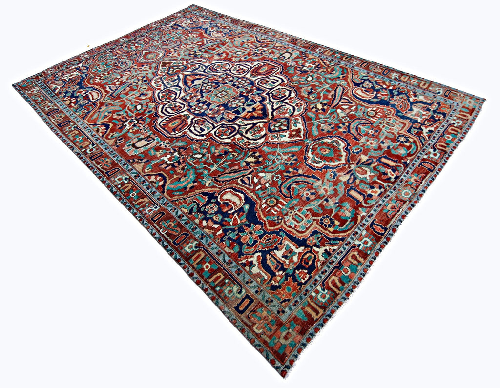 Handmade Vintage Persian Bakhtiar Rug | 301 x 212 cm | 9'11" x 7' - Najaf Rugs & Textile