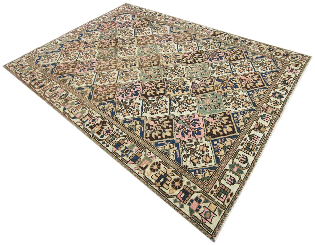 Handmade Vintage Persian Bakhtiar Rug | 302 x 204 cm | 9'11" x 6'8" - Najaf Rugs & Textile