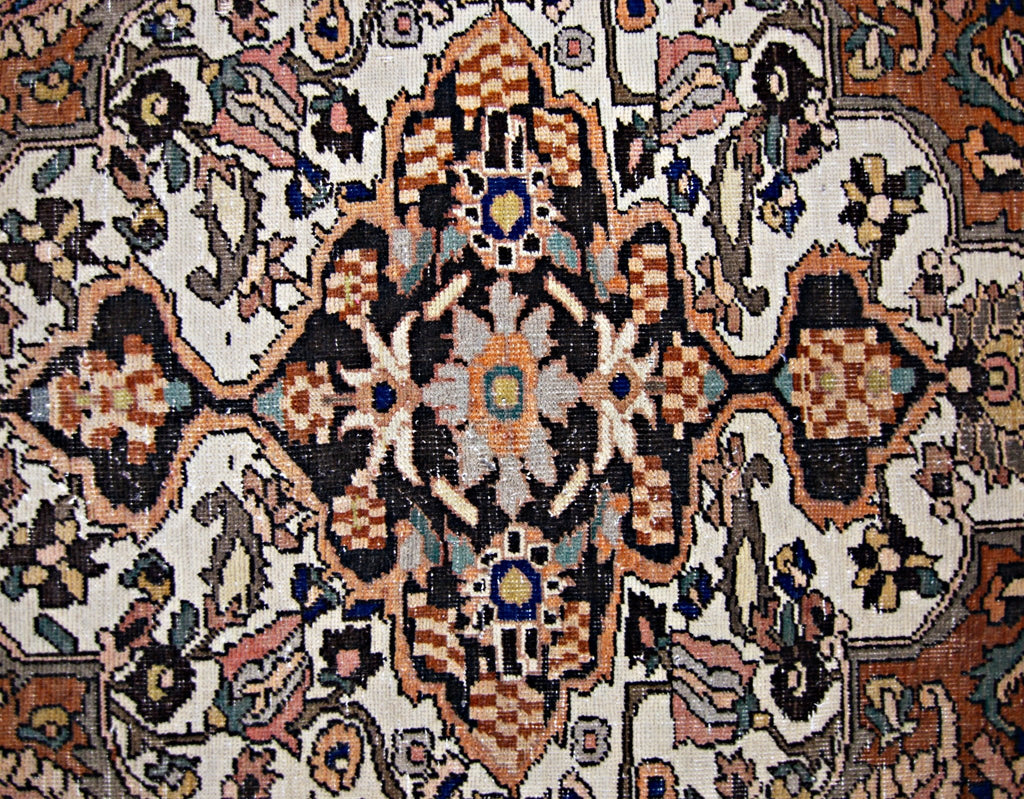 Handmade Vintage Persian Bakhtiar Rug | 314 x 200 cm | 10'4" x 6'7" - Najaf Rugs & Textile
