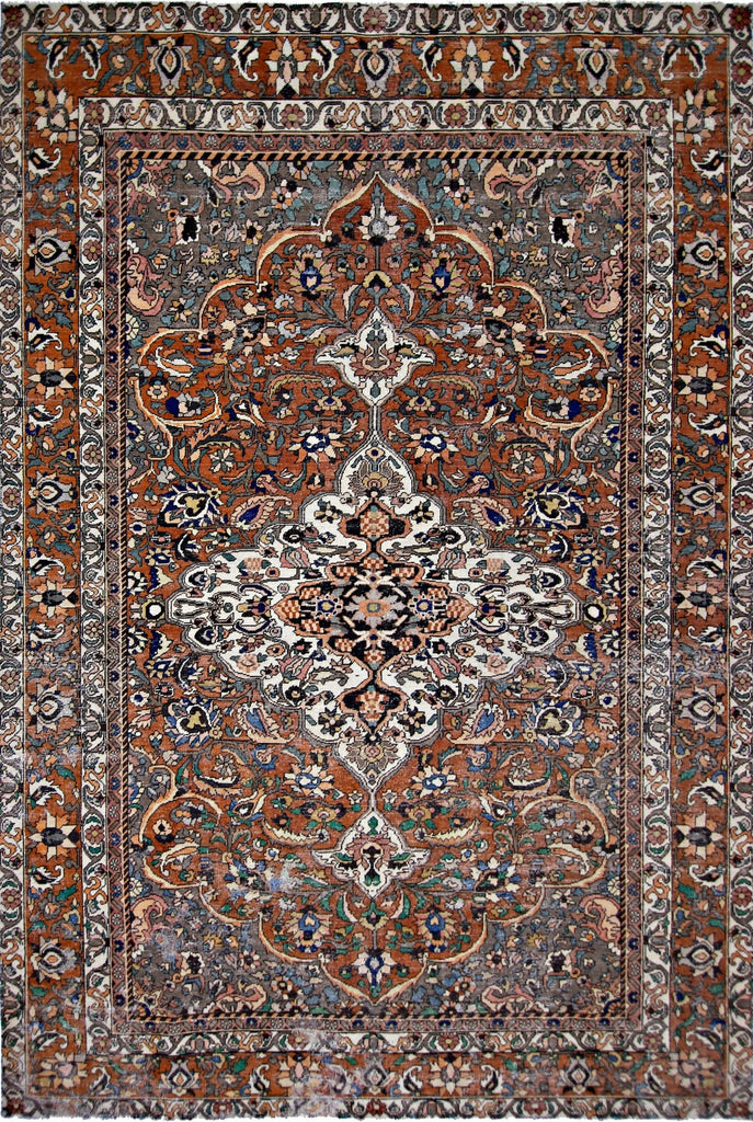 Handmade Vintage Persian Bakhtiar Rug | 314 x 200 cm | 10'4" x 6'7" - Najaf Rugs & Textile