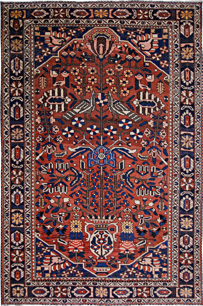 Handmade Vintage Persian Bakhtiar Rug | 319 x 206 cm | 10'6" x 6'9" - Najaf Rugs & Textile