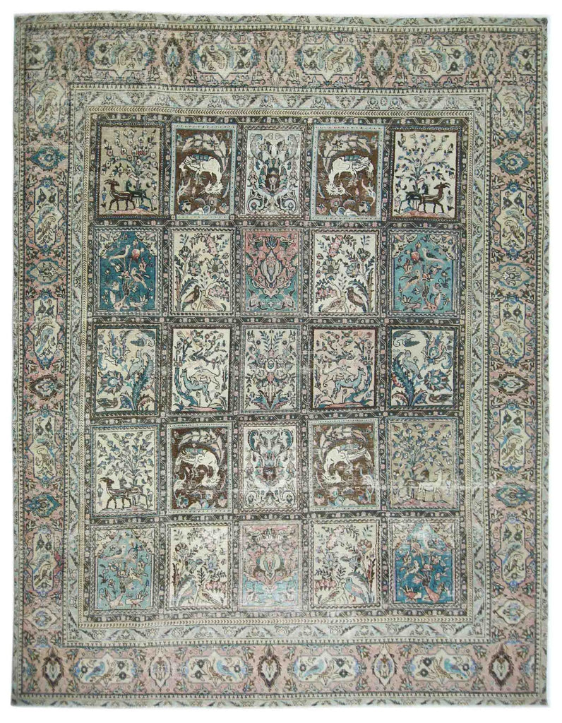 Handmade Vintage Persian Bakhtiar Rug | 368 x 282 cm | 12'1" x 9'3" - Najaf Rugs & Textile