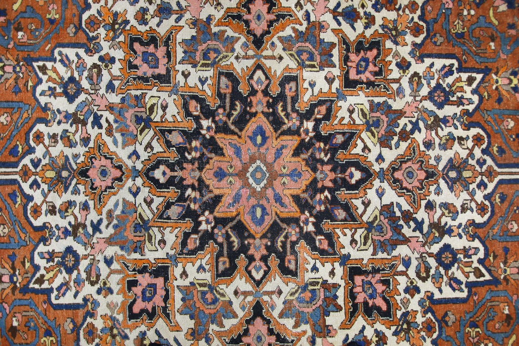 Handmade Vintage Persian Bakhtiar Rug | 456 x 347 cm | 15' x 11'4" - Najaf Rugs & Textile