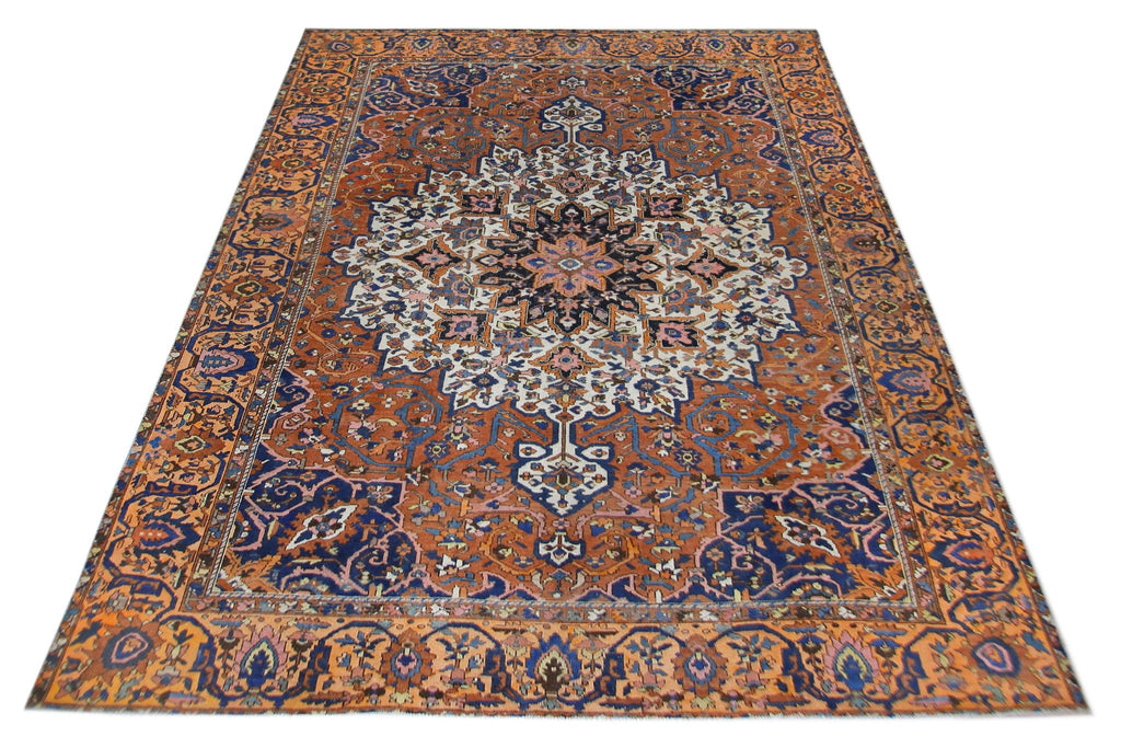 Handmade Vintage Persian Bakhtiar Rug | 456 x 347 cm | 15' x 11'4" - Najaf Rugs & Textile