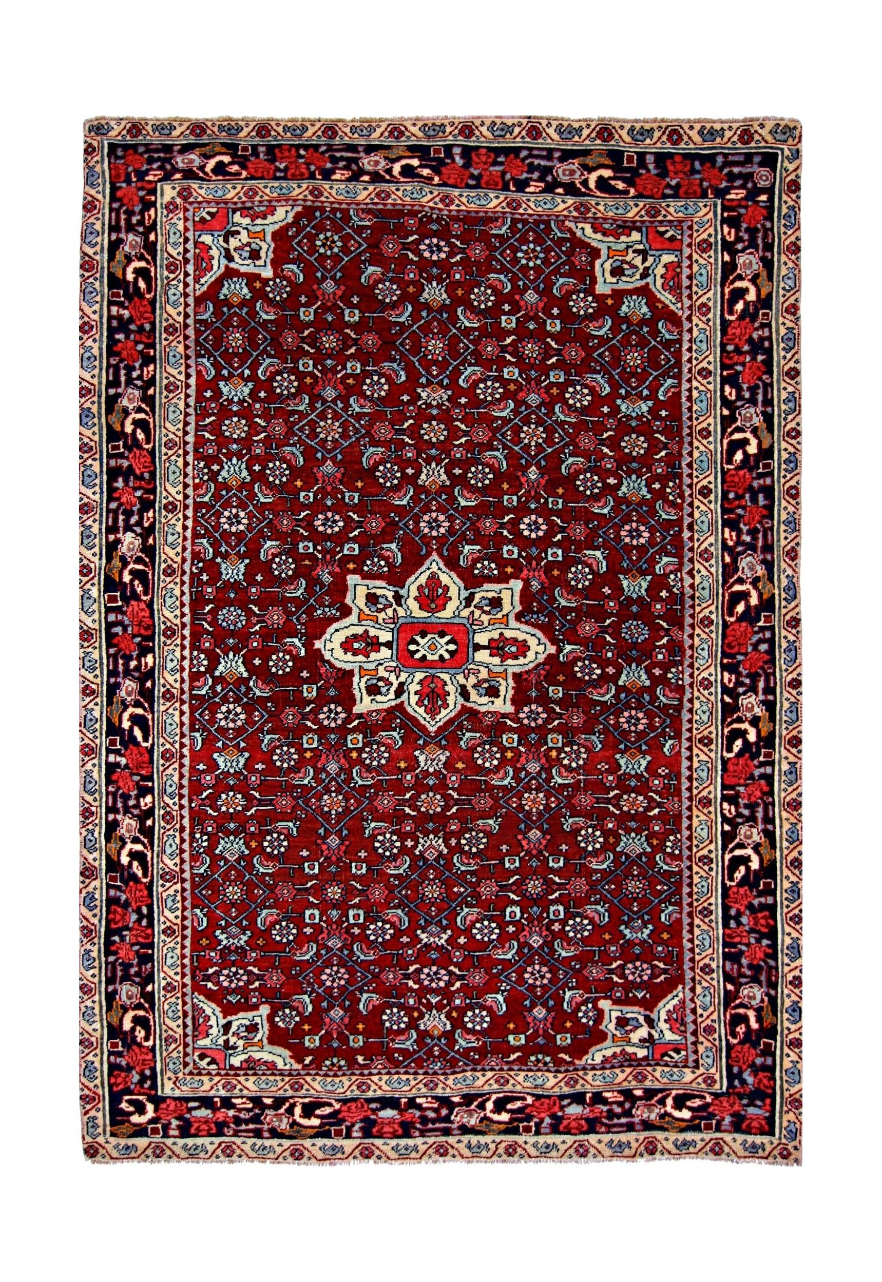 Handmade Vintage Persian Bidjar Rug | 159 x 109 cm | 5'2" x 3'7" - Najaf Rugs & Textile