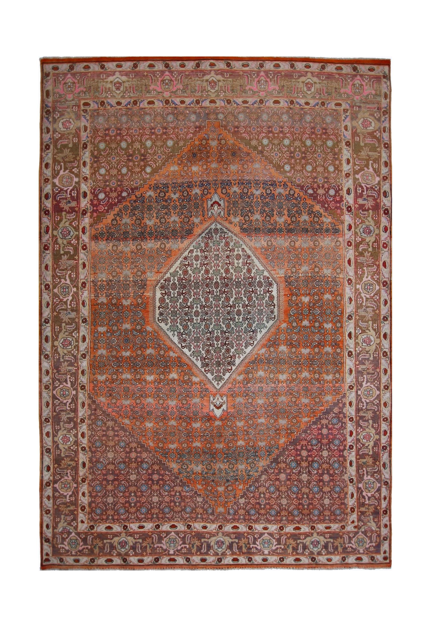 Handmade Vintage Persian Bidjar Rug | 308 x 220 cm | 10'1" x 7'3" - Najaf Rugs & Textile