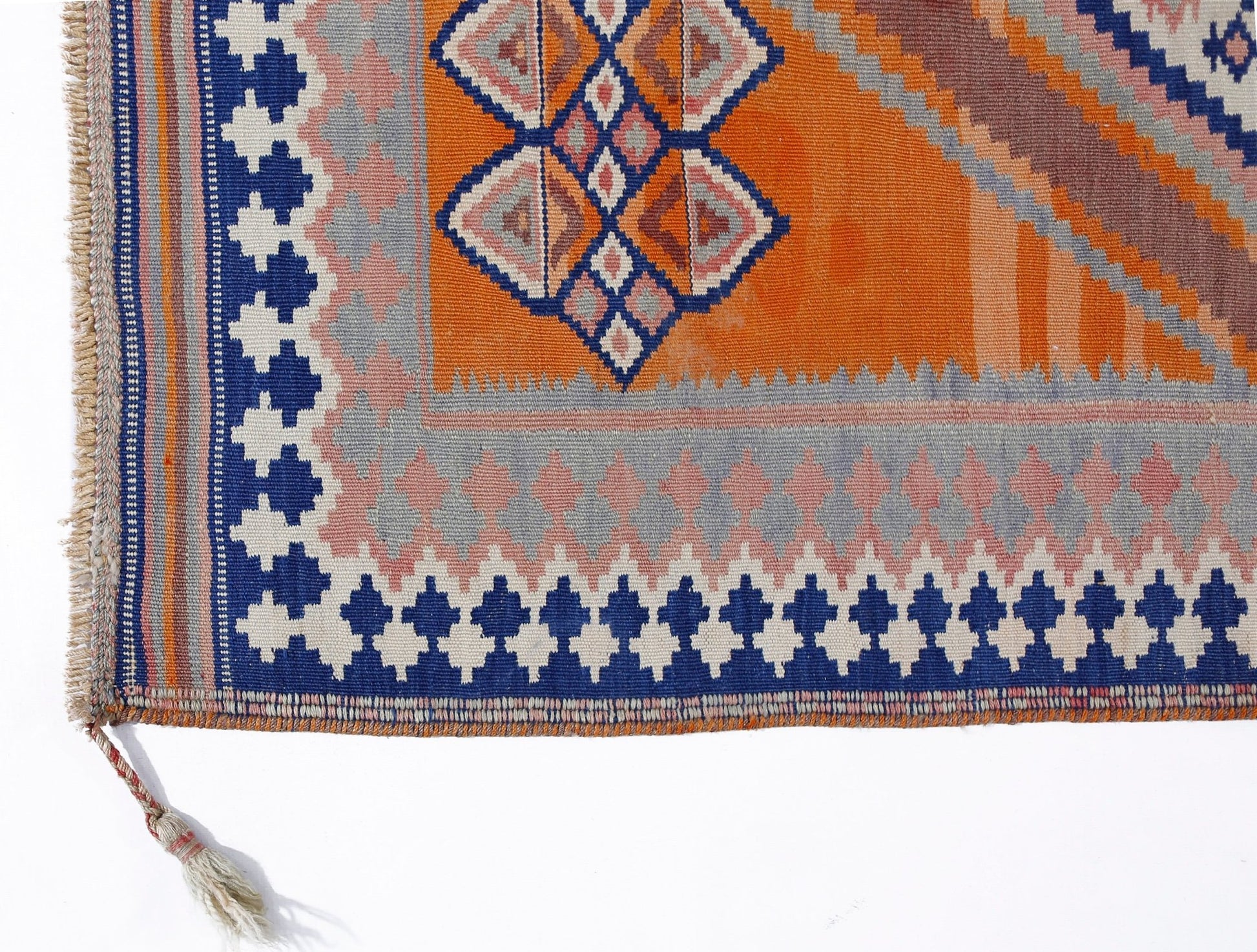 Handmade Vintage Persian Ghasghai Kilim | 250 x 186 cm | 8'3" x 6'1" - Najaf Rugs & Textile