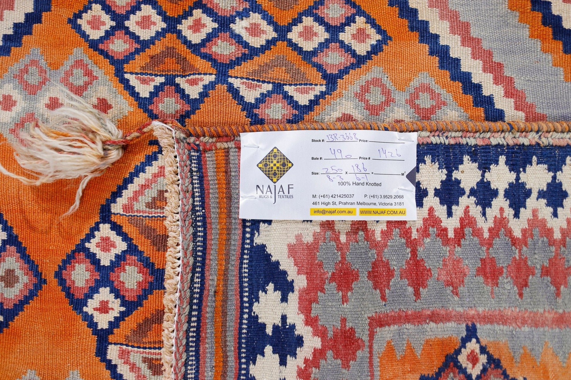 Handmade Vintage Persian Ghasghai Kilim | 250 x 186 cm | 8'3" x 6'1" - Najaf Rugs & Textile