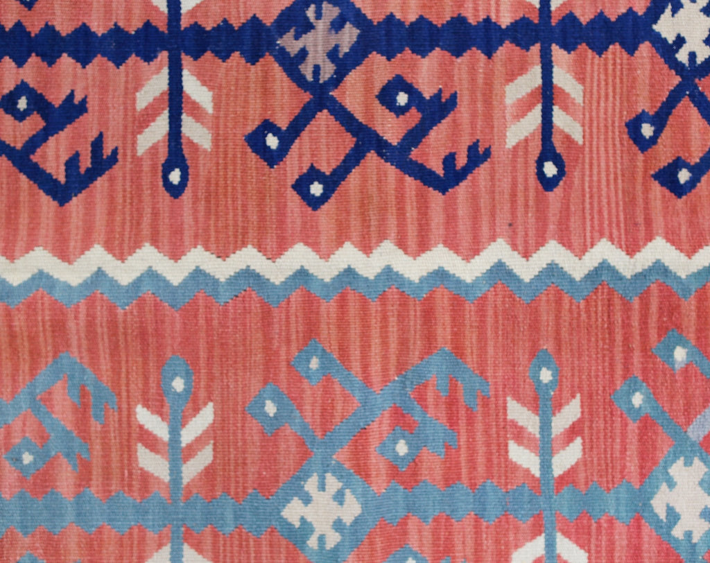 Handmade Vintage Persian Ghasghai Kilim | 263 x 216 cm | 8'7" x 7'1" - Najaf Rugs & Textile