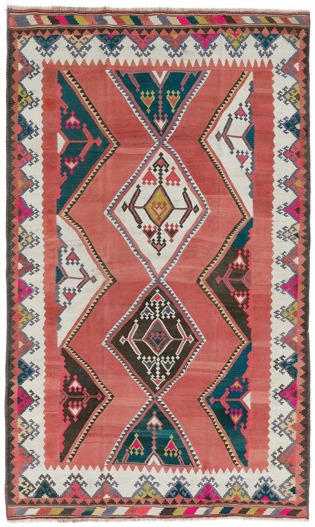 Handmade Vintage Persian Ghasghai Kilim | 265 x 154 cm | 8'8" x 5' - Najaf Rugs & Textile