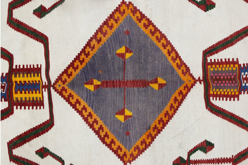 Handmade Vintage Persian Ghasghai Kilim | 285 x 156 cm | 9'4" x 5'1" - Najaf Rugs & Textile