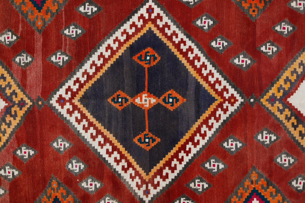 Handmade Vintage Persian Ghasghai Kilim | 291 x 169 cm | 9'7" x 5'7" - Najaf Rugs & Textile