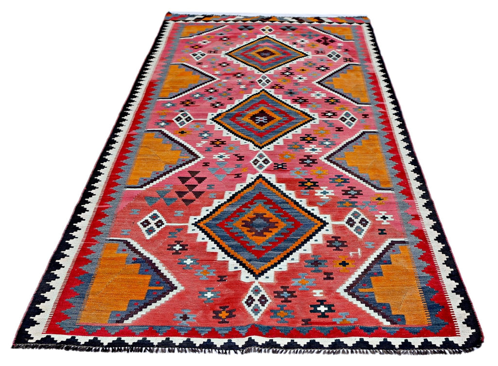 Handmade Vintage Persian Ghasghai Kilim | 300 x 144 cm | 9'10" x 4'8" - Najaf Rugs & Textile