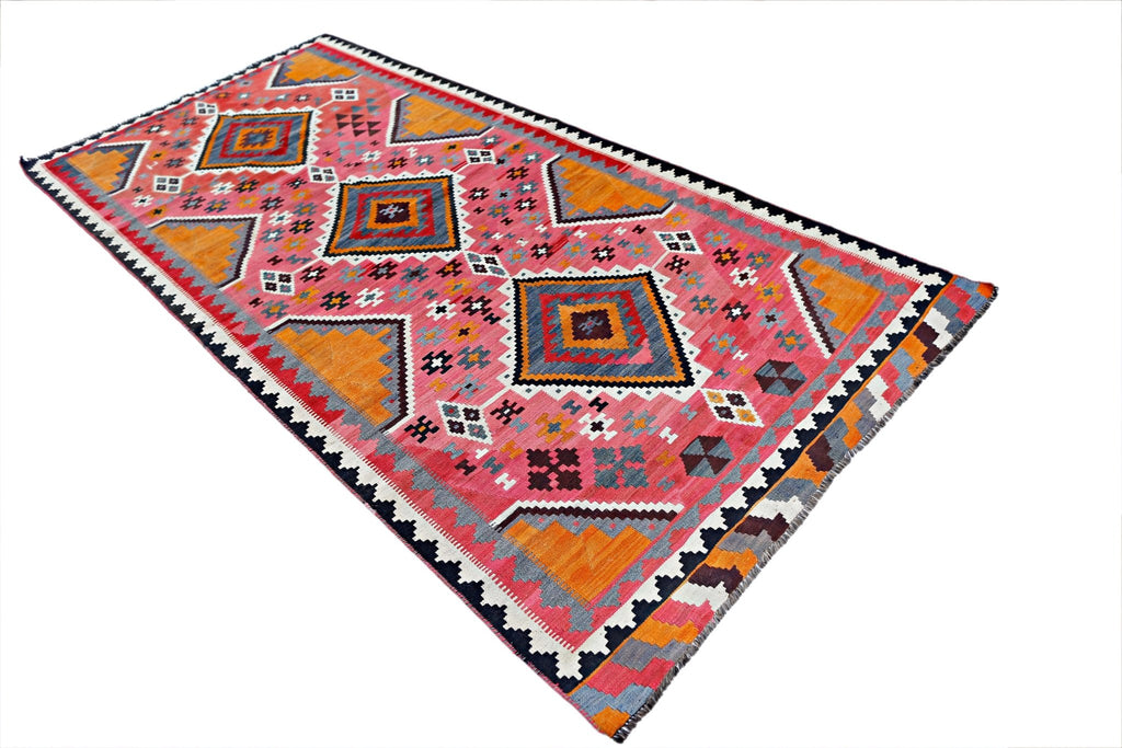 Handmade Vintage Persian Ghasghai Kilim | 300 x 144 cm | 9'10" x 4'8" - Najaf Rugs & Textile