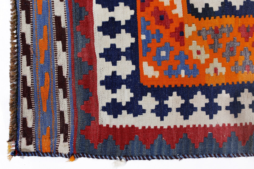 Handmade Vintage Persian Ghasghai Kilim | 304 x 158 cm | 10' x 5'2" - Najaf Rugs & Textile