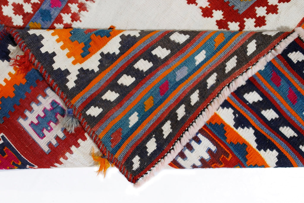 Handmade Vintage Persian Ghasghai Kilim | 306 x 164 cm | 10'1" x 5'5" - Najaf Rugs & Textile