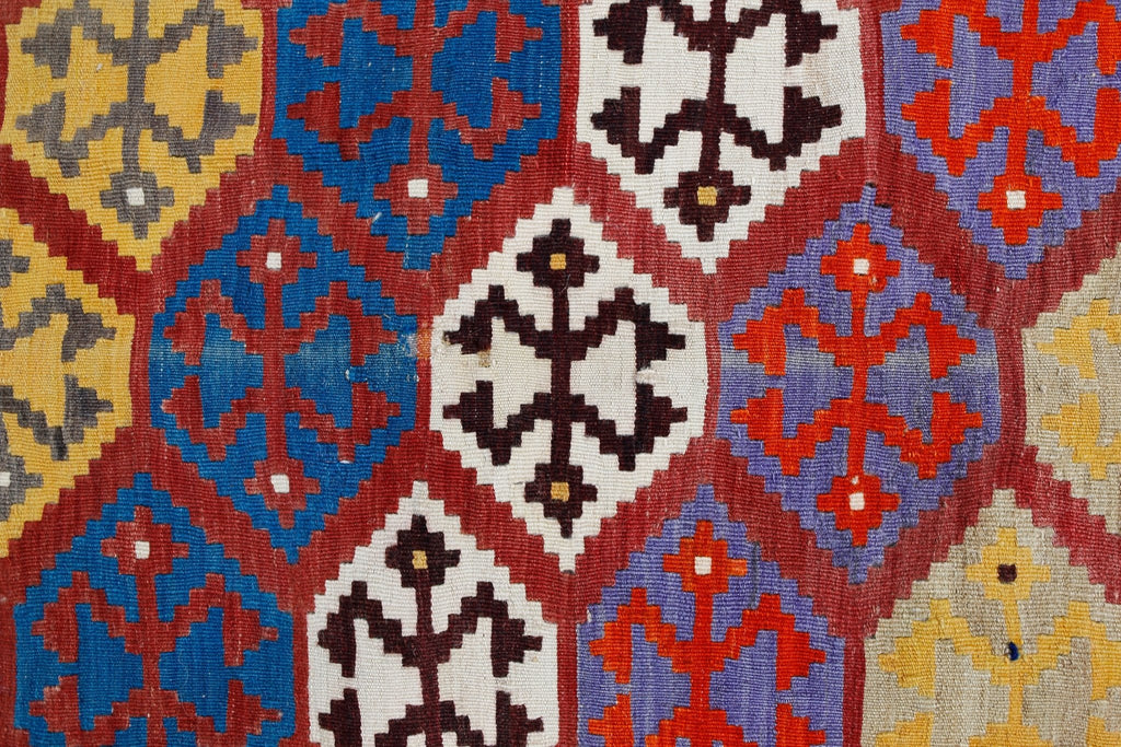 Handmade Vintage Persian Ghasghai Kilim Hallway Runner | 284 x 118 cm | 9'4" x 3'10" - Najaf Rugs & Textile