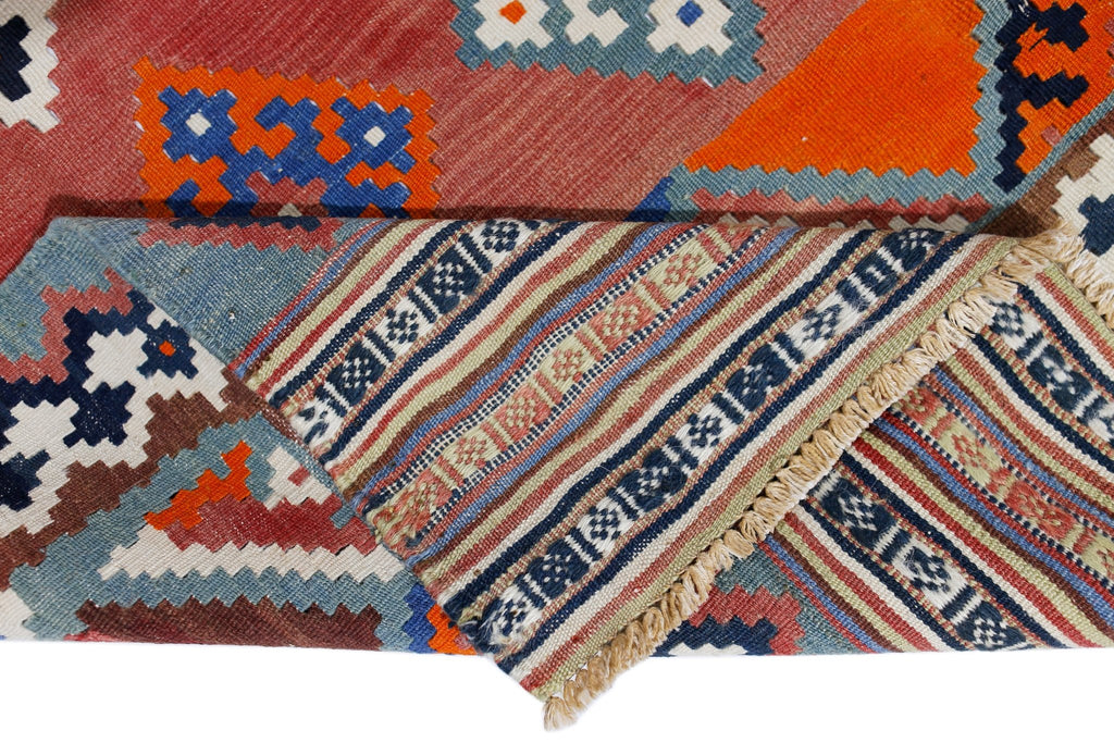 Handmade Vintage Persian Ghasghai Kilim Hallway Runner | 284 x 124 cm | 9'4" x 4'1" - Najaf Rugs & Textile