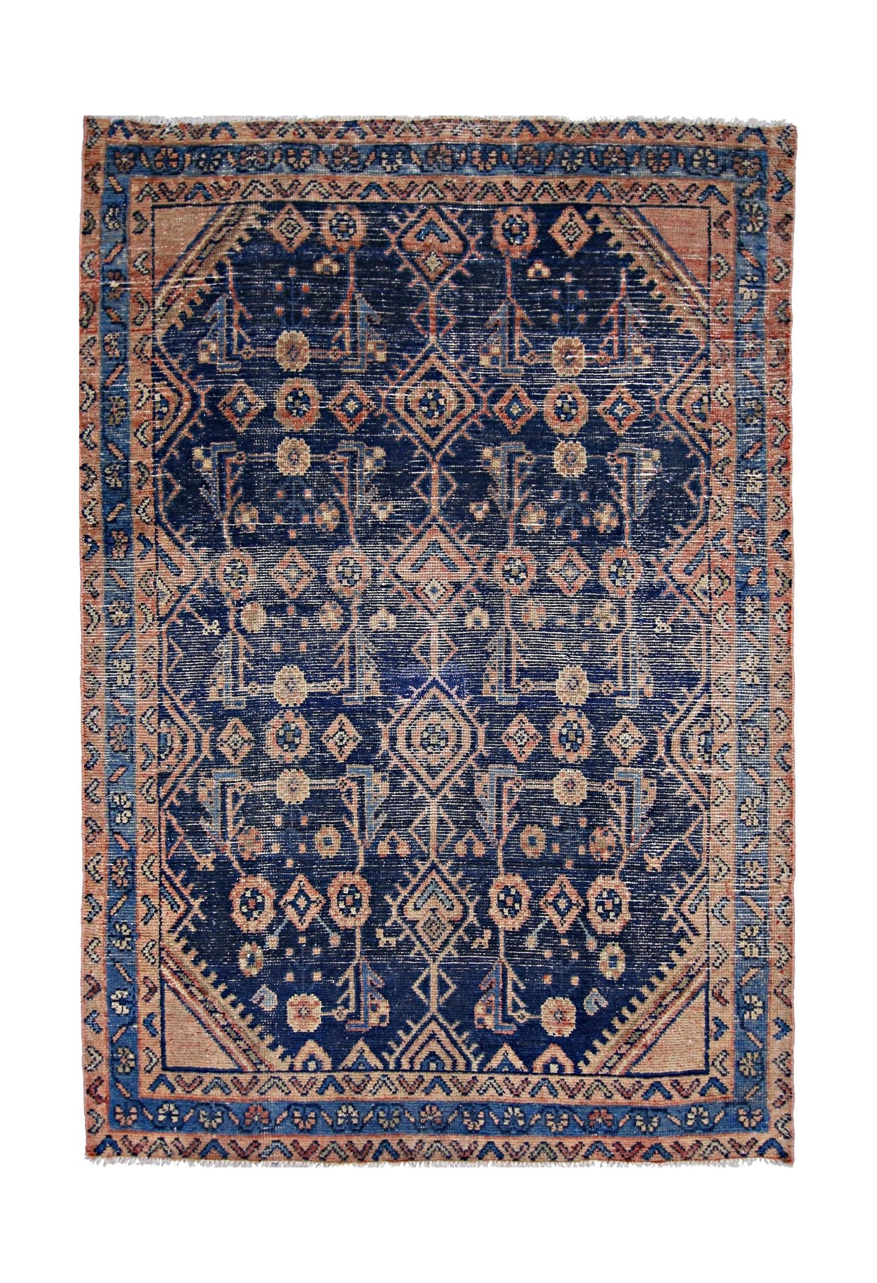 Handmade Vintage Persian Ghashghai Rug | 151 x 103 cm | 4'11" x 3'4" - Najaf Rugs & Textile