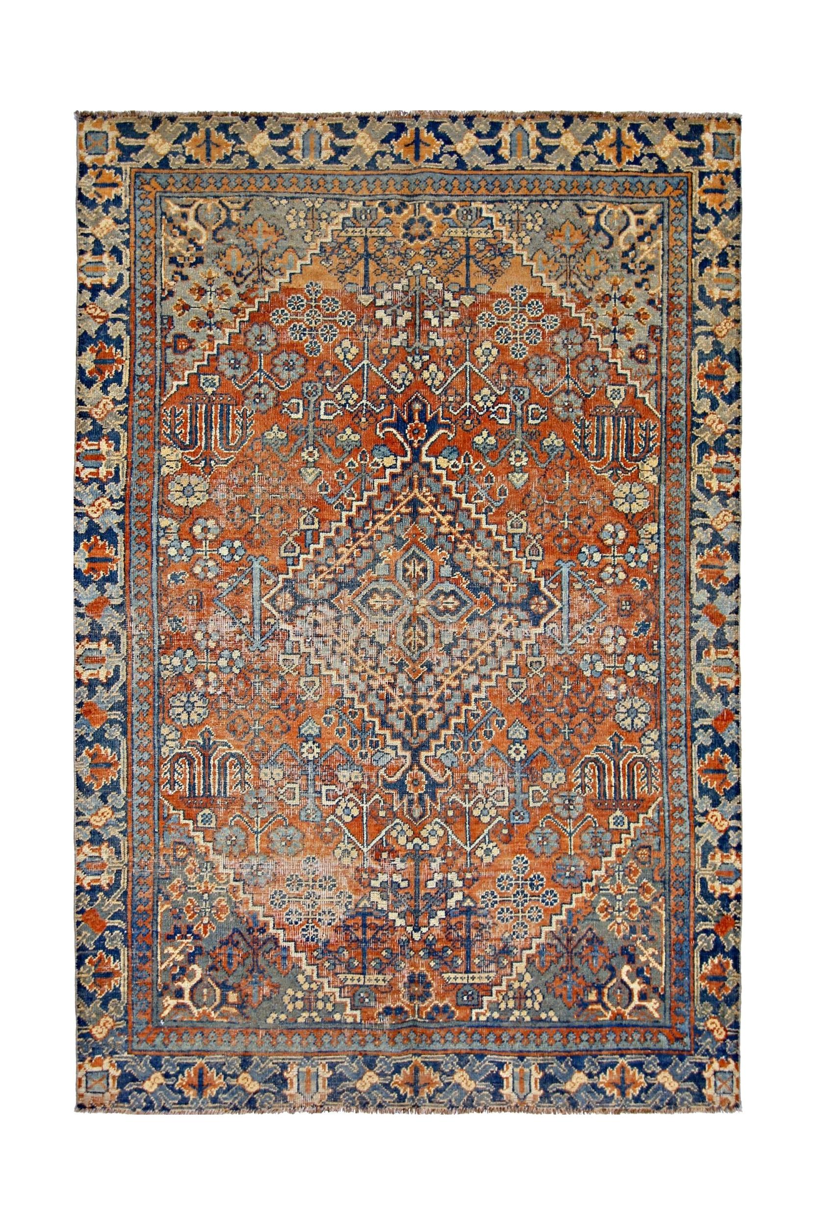 Handmade Vintage Persian Ghashghai Rug | 182 x 122 cm | 6' x 4' - Najaf Rugs & Textile