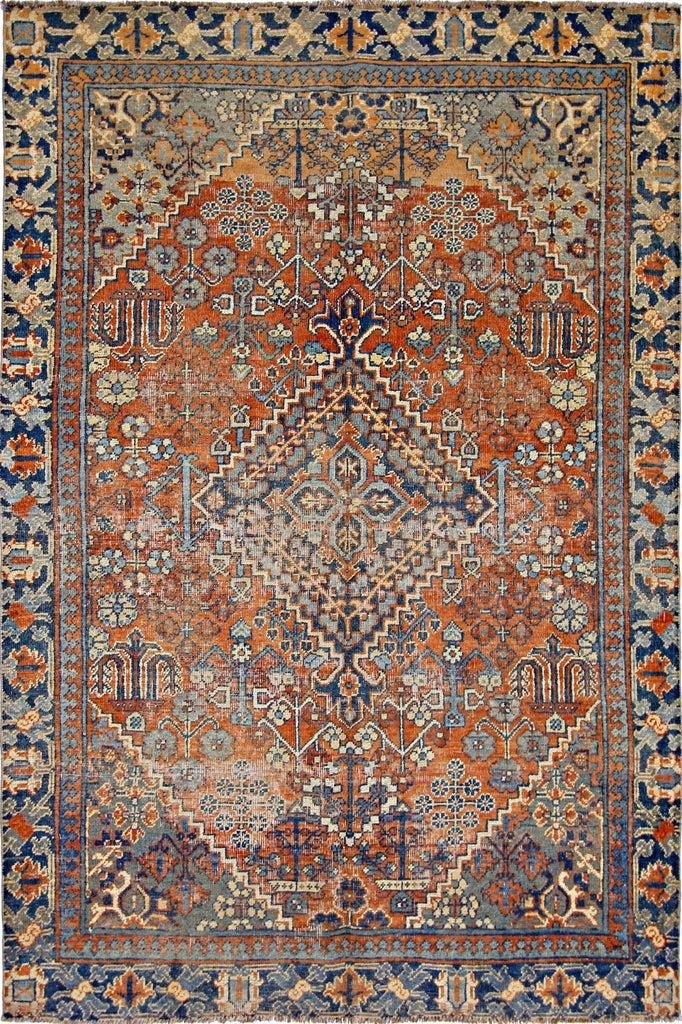 Handmade Vintage Persian Ghashghai Rug | 182 x 122 cm | 6' x 4' - Najaf Rugs & Textile