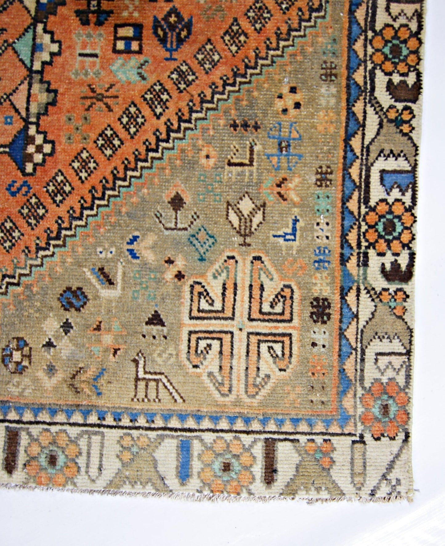 Handmade Vintage Persian Ghashghai Rug | 185 x 95 cm | 6'1" x 3'1" - Najaf Rugs & Textile