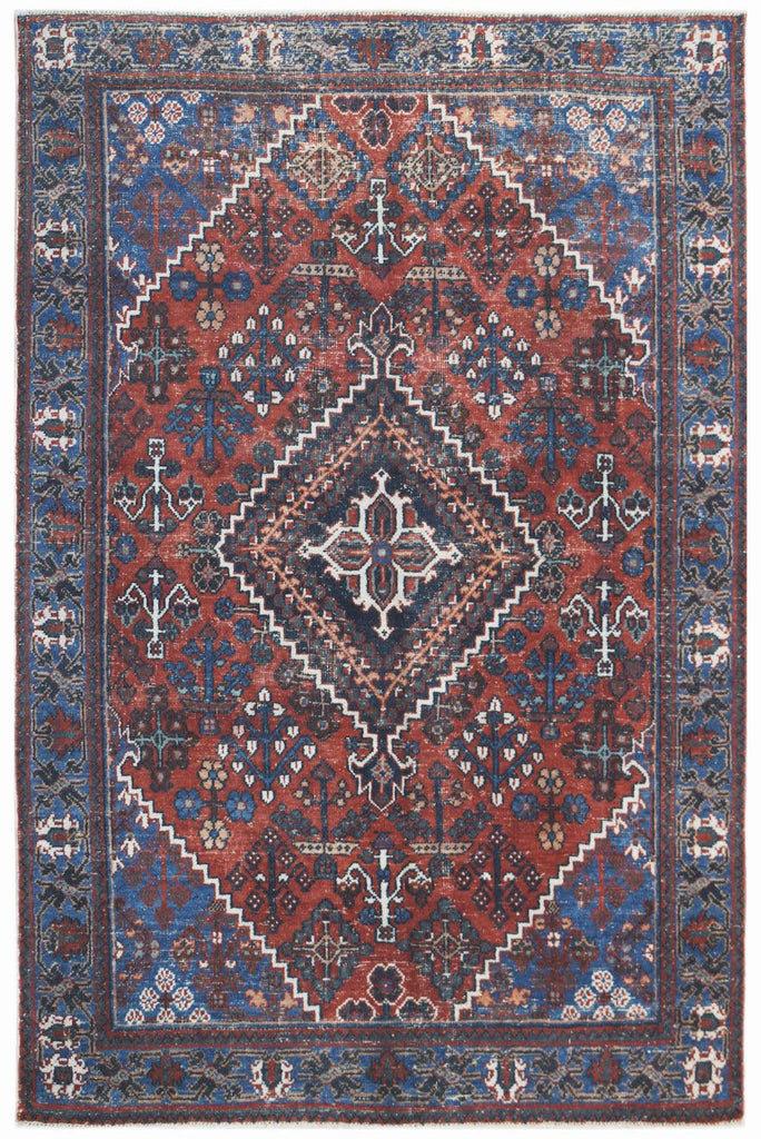 Handmade Vintage Persian Ghashghai Rug | 188 x 127 cm | 6'2" x 4'2" - Najaf Rugs & Textile