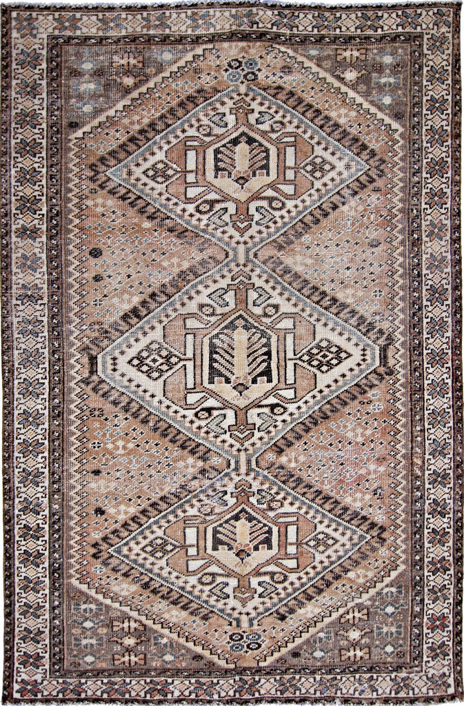 Handmade Vintage Persian Ghashghai Rug | 197 x 127 cm | 6'5" x 4'2" - Najaf Rugs & Textile