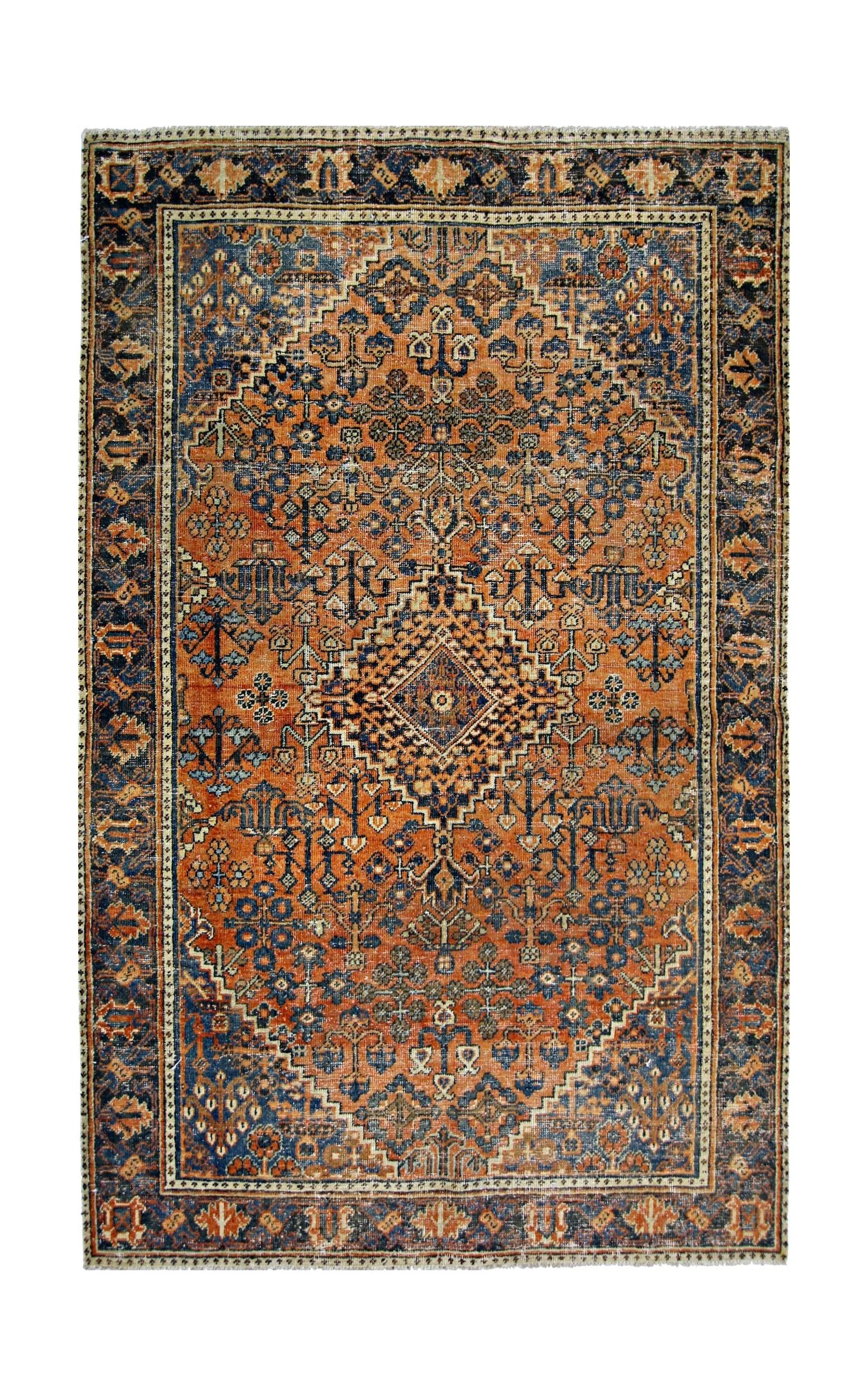 Handmade Vintage Persian Ghashghai Rug | 199 x 128 cm | 6'6" x 4'3" - Najaf Rugs & Textile