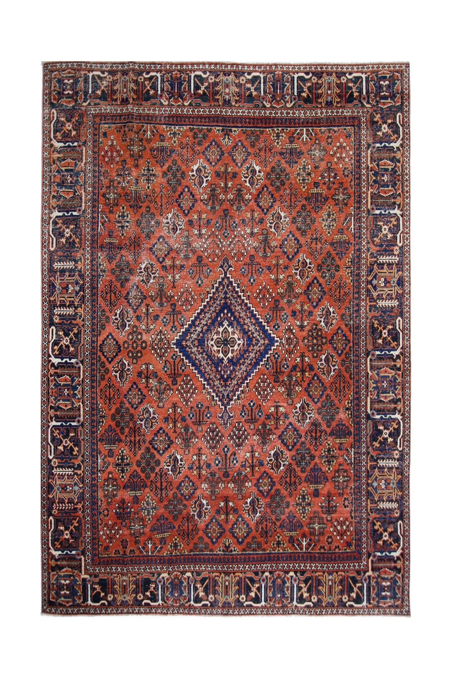 Handmade Vintage Persian Ghashghai Rug | 302 x 207 cm | 10'1" x 6'9" - Najaf Rugs & Textile