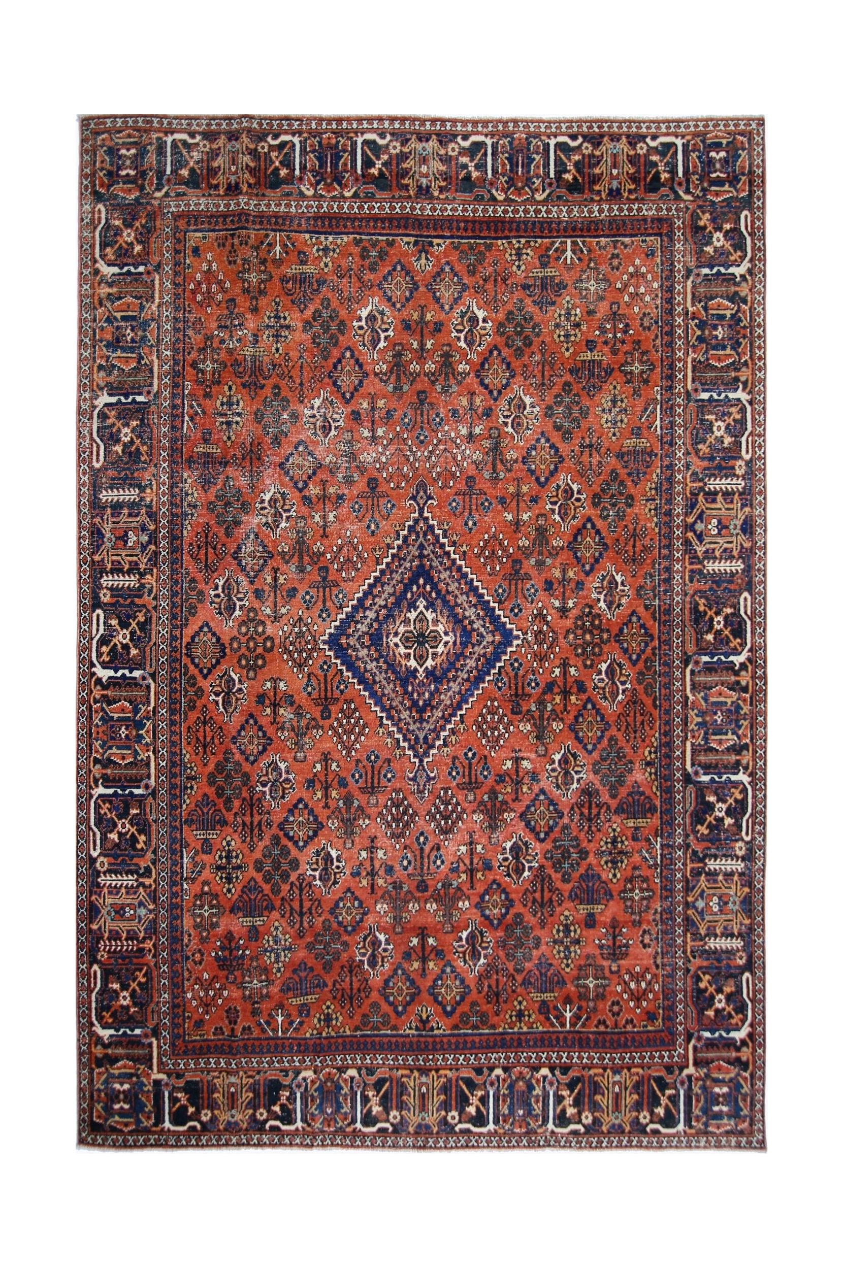 Handmade Vintage Persian Ghashghai Rug | 302 x 207 cm | 10'1" x 6'9" - Najaf Rugs & Textile