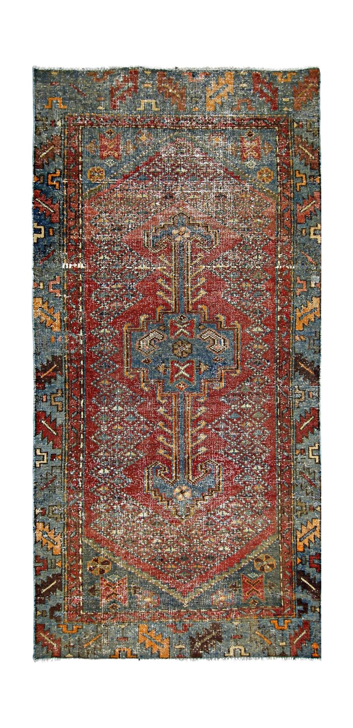Handmade Vintage Persian Hallway Runner | 181 x 88 cm | 5'11" x 2'10" - Najaf Rugs & Textile