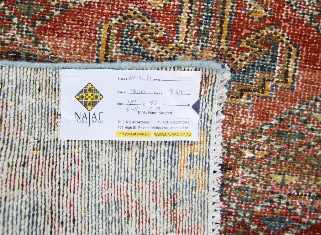 Handmade Vintage Persian Hallway Runner | 181 x 88 cm | 5'11" x 2'10" - Najaf Rugs & Textile