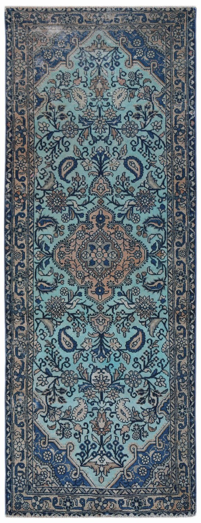 Handmade Vintage Persian Hallway Runner | 205 x 77 cm | 6'9" x 2'6" - Najaf Rugs & Textile