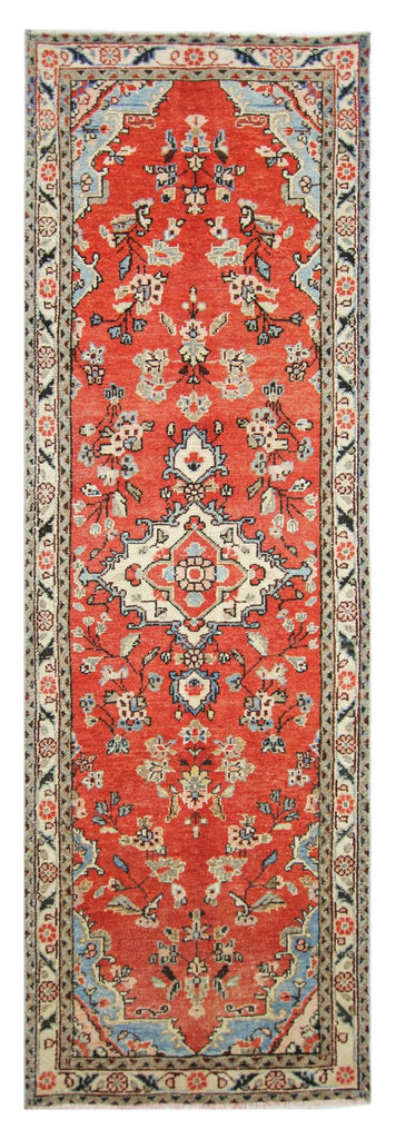Handmade Vintage Persian Hallway Runner | 236 x 75 cm | 7'9" x 2'5" - Najaf Rugs & Textile