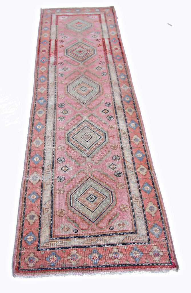 Handmade Vintage Persian Hallway Runner | 239 x 69 cm | 7'10" x 2'3" - Najaf Rugs & Textile