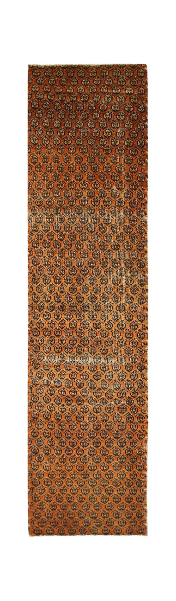 Handmade Vintage Persian Hallway Runner | 240 x 59 cm | 7'10" x 1'11" - Najaf Rugs & Textile