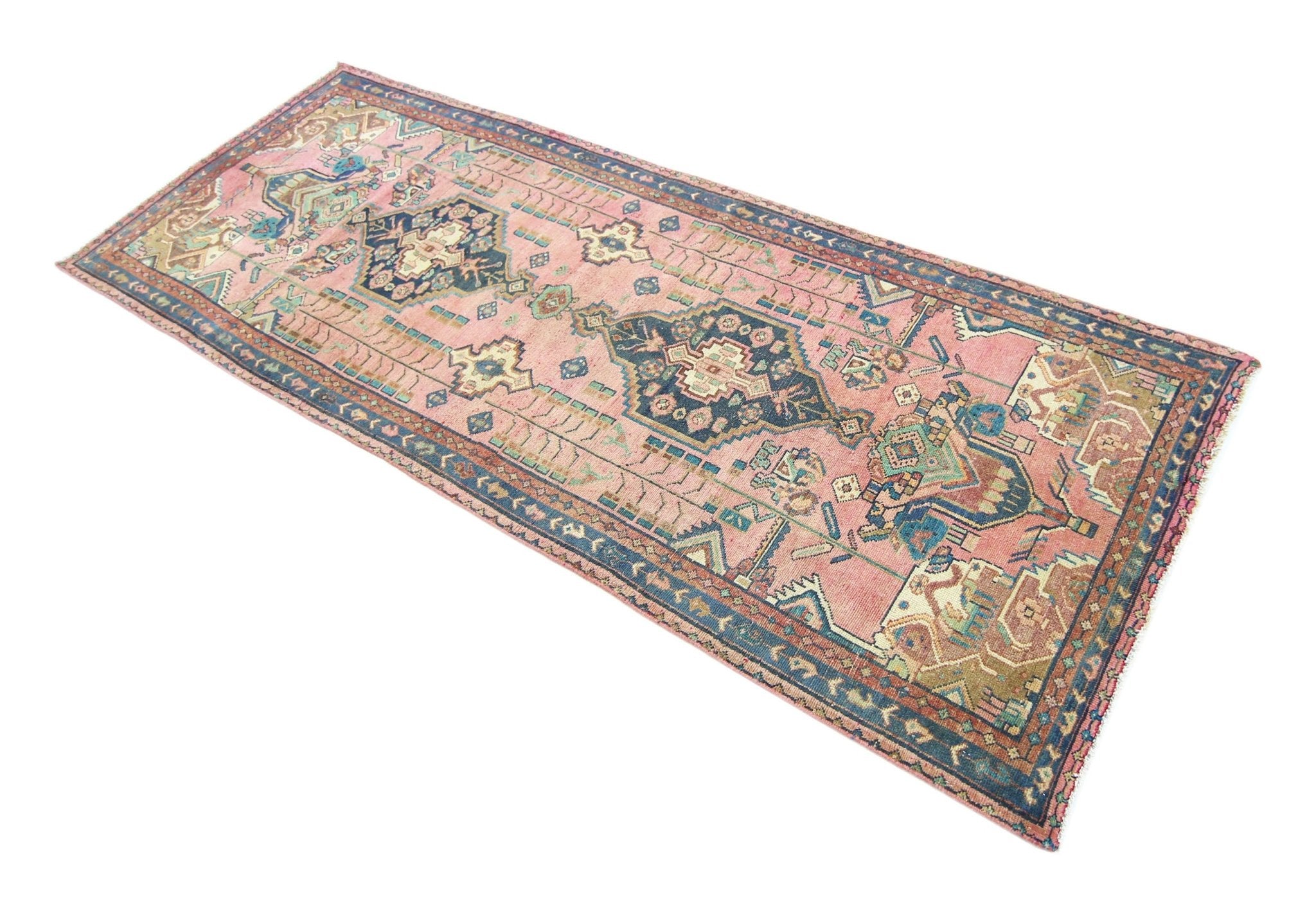 Handmade Vintage Persian Hallway Runner | 259 x 94 cm | 8'6" x 3'1" - Najaf Rugs & Textile