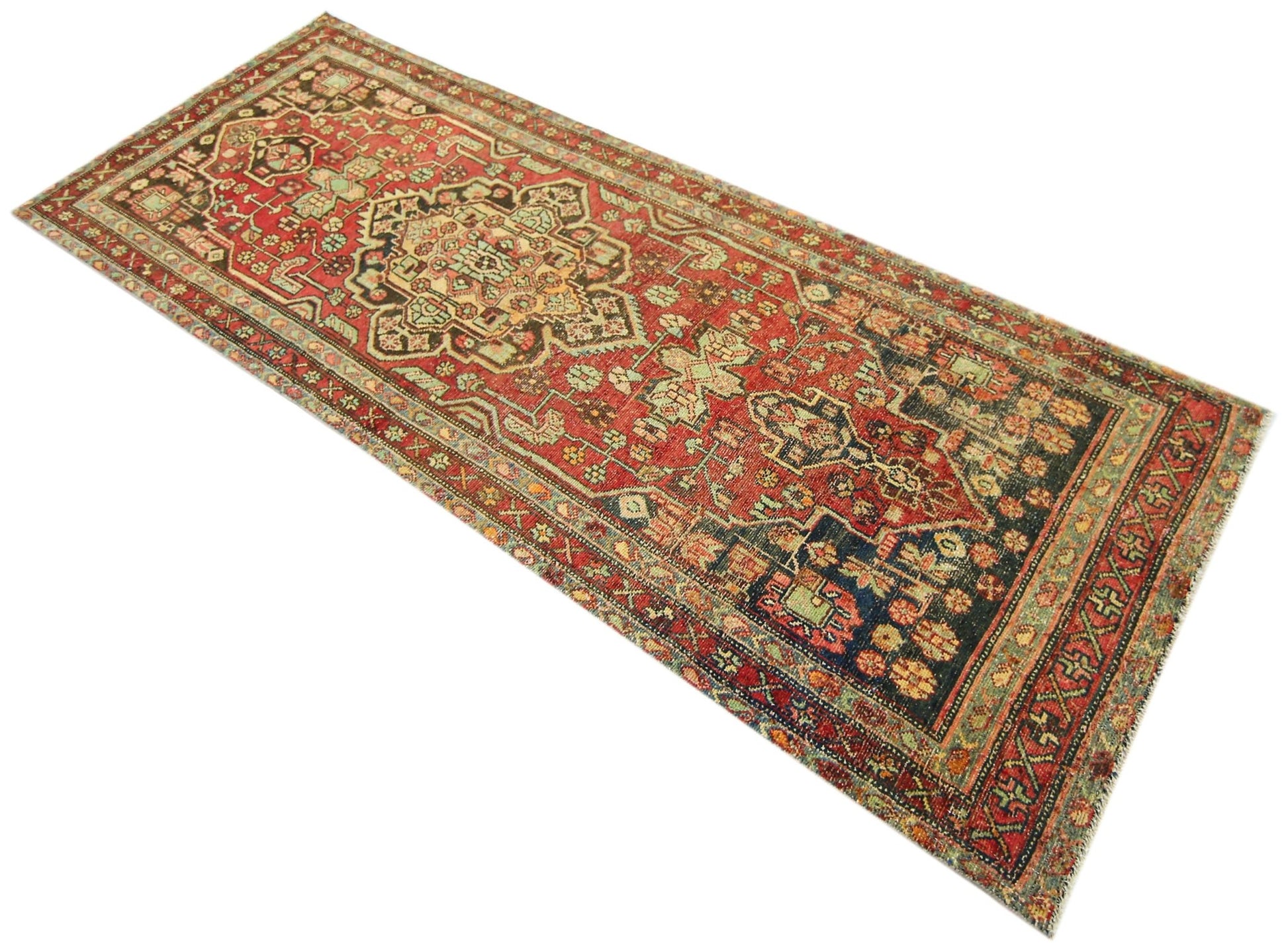Handmade Vintage Persian Hallway Runner | 262 x 96 cm | 8'7" x 3'2" - Najaf Rugs & Textile