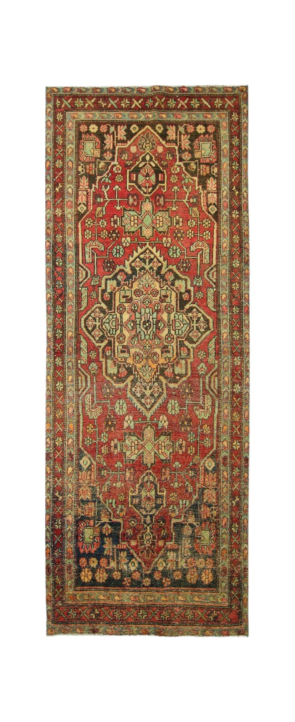 Handmade Vintage Persian Hallway Runner | 262 x 96 cm | 8'7" x 3'2" - Najaf Rugs & Textile