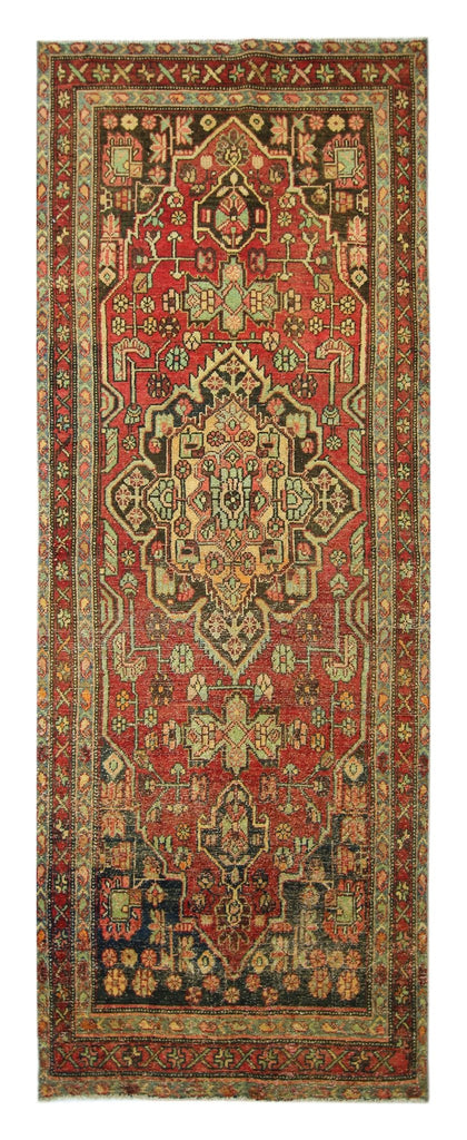 Handmade Vintage Persian Hallway Runner | 262 x 96 cm | 8'7" x 3'2" - Najaf Rugs & Textile